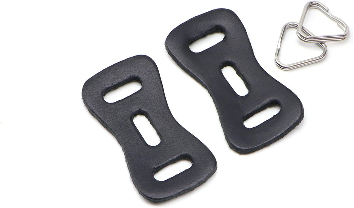 HITHUT Set Camera Strap Stainless Steel Triangle Split Ring Hook with Leather Protector Cover Pad for DSLR RF