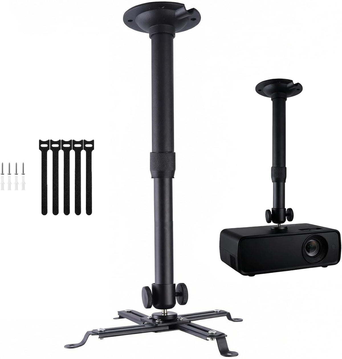 DAWASAPAT -Inch Projector Ceiling Mount with New Gimbal, Adjustable Length Projector Mount, Screw, Compatible with Most