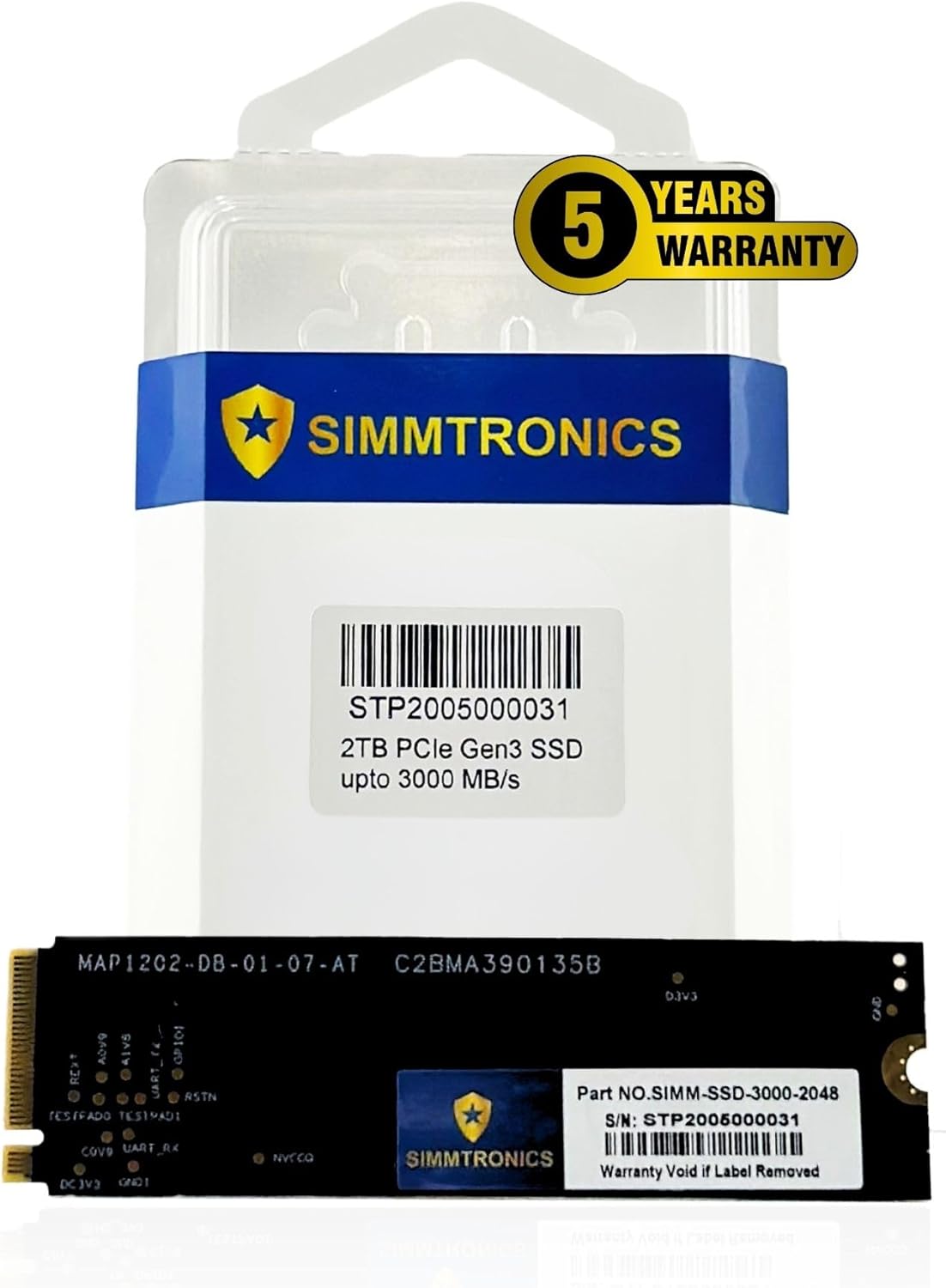 2TB PCIe 3.0 NVMe M.2 SSD | Up to 3500/3000MB/s Read/Write | DRAM Cache for Speed & Efficiency | 3D TLC NAND | Compatible with Desktops & Laptops | 5-Year Warranty Included