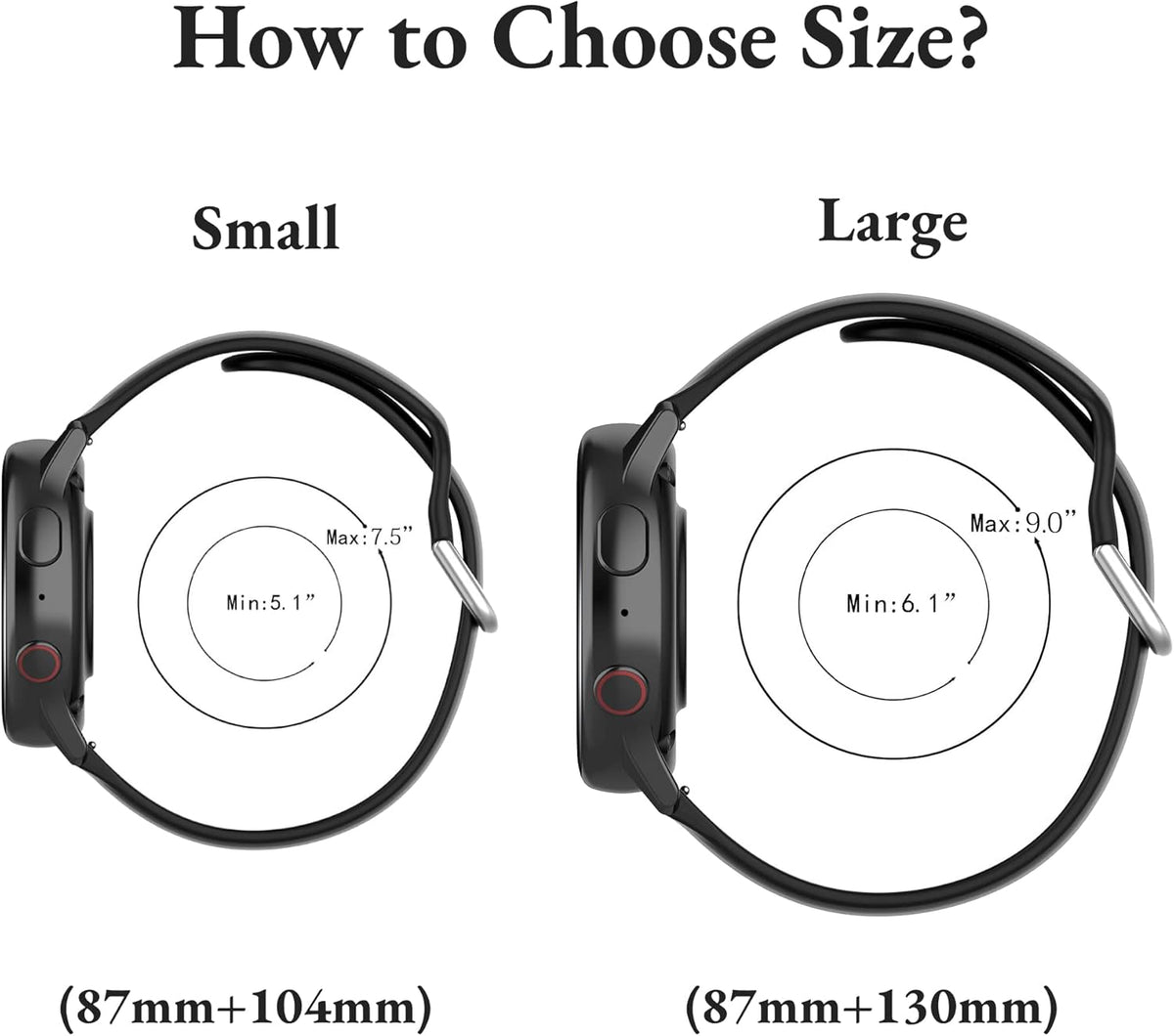 Chofit Soft Silicone Watch Band for Amzhero IDW13/IDW16/IDW19/Runfit-2, Adjustable Replacement Strap