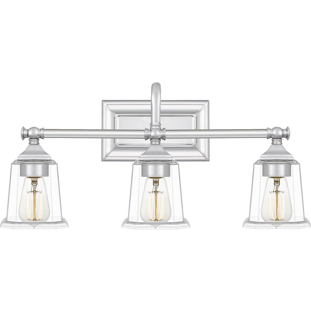 Quoizel Nicholas 22" Wide Polished Chrome 3-Light Bath Light
