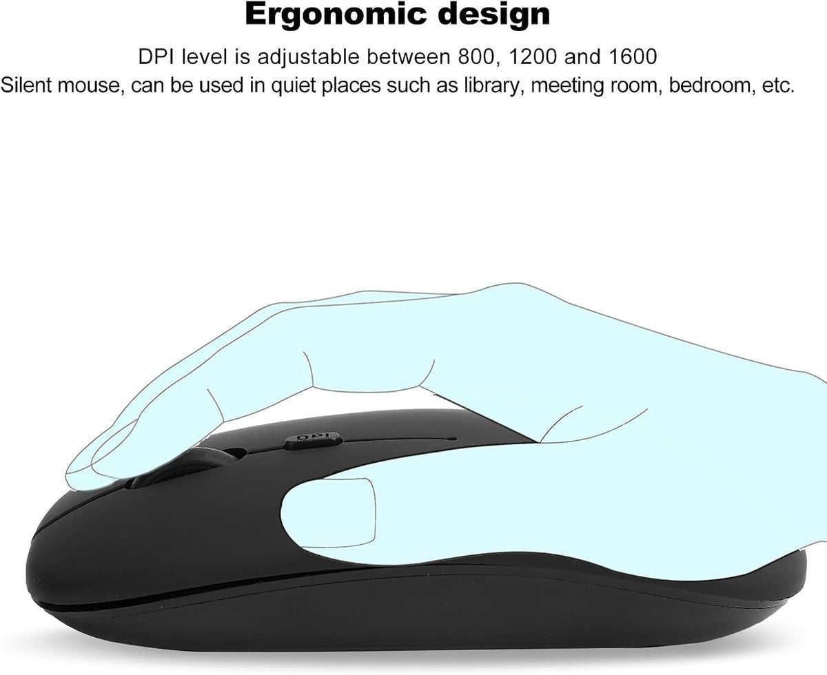 Wireless Gaming Mouse, Ergonomic Silent Bluetooth 5.0 Mouse, Less Click Noise for Office, Laptop, Tablets