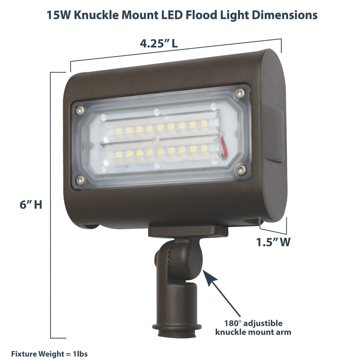Straits LED Landscape Flood Security Light | 1663LM (15W) | 5000K Knuckle Mount Outdoor Light | Alternative to 50W Metal Halide | 5 Yr Warranty