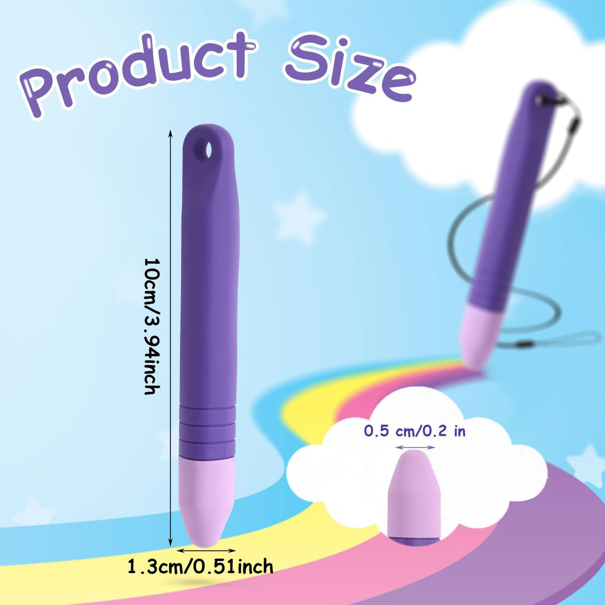 Kid-Friendly Stylus Pen for Touch Screens, Capacitive Stylus Pen with Tether, Kid Tablet Stylus Pen, Children's Crayon