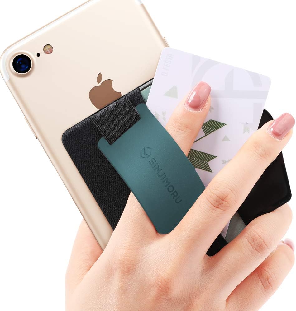 Sinjimoru Phone Grip Card Holder with Kickstand, Secure Stick on Wallet for iPhone - Sinji Pouch B-Grip