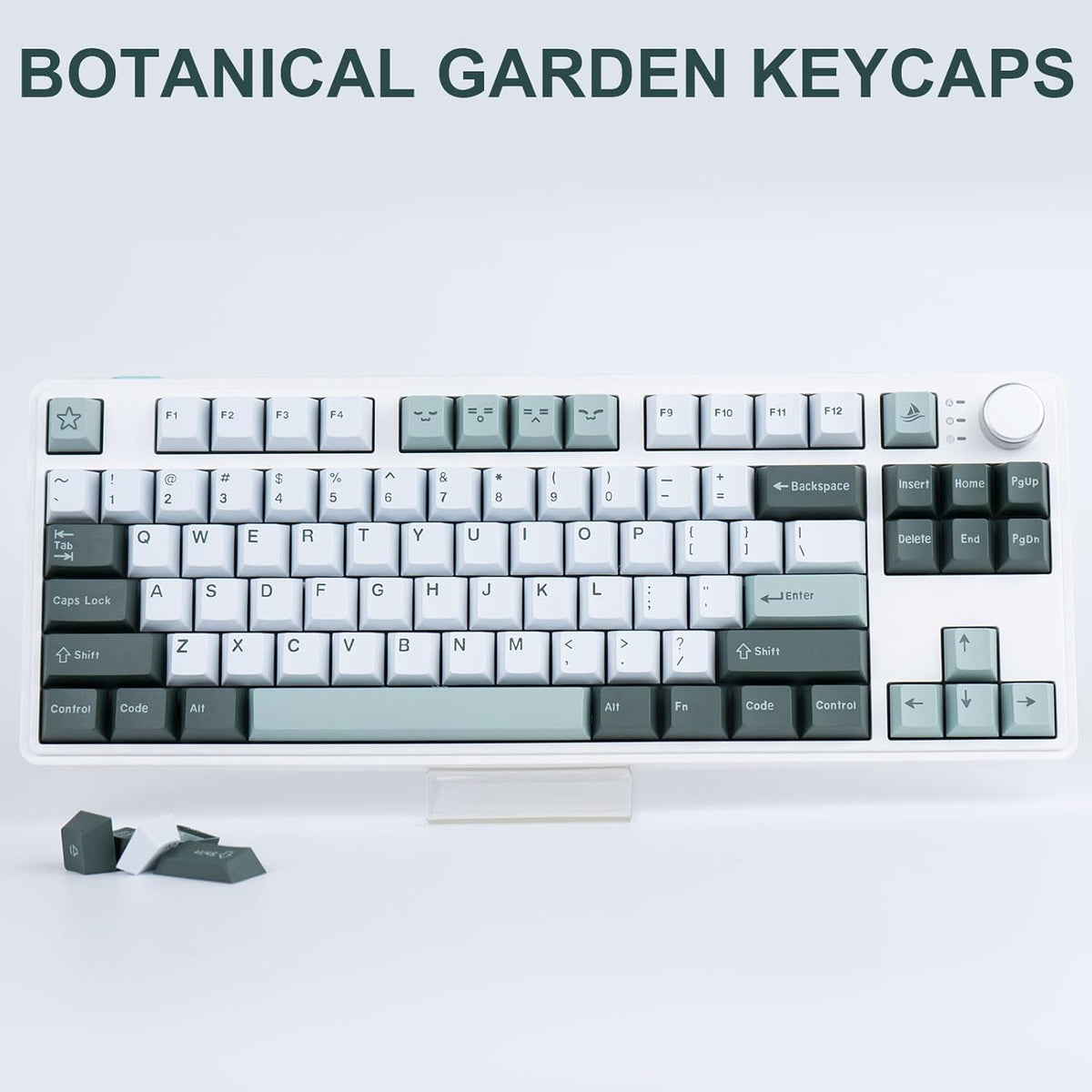 Double Shot Botanical Keycaps 173 Keys - Cherry Profile PBT Custom Keyboard Keycaps Set with 7u Spacebar for Mechanical