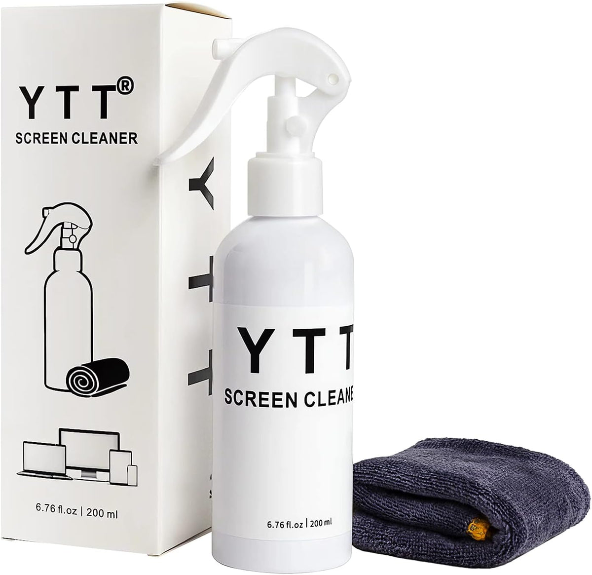 YTT Screen Cleaner Spray and Microfiber Cloth Kit, Large Screen Cleaner for Laptop, TV, iPhone, iPad, MacBook, LED and