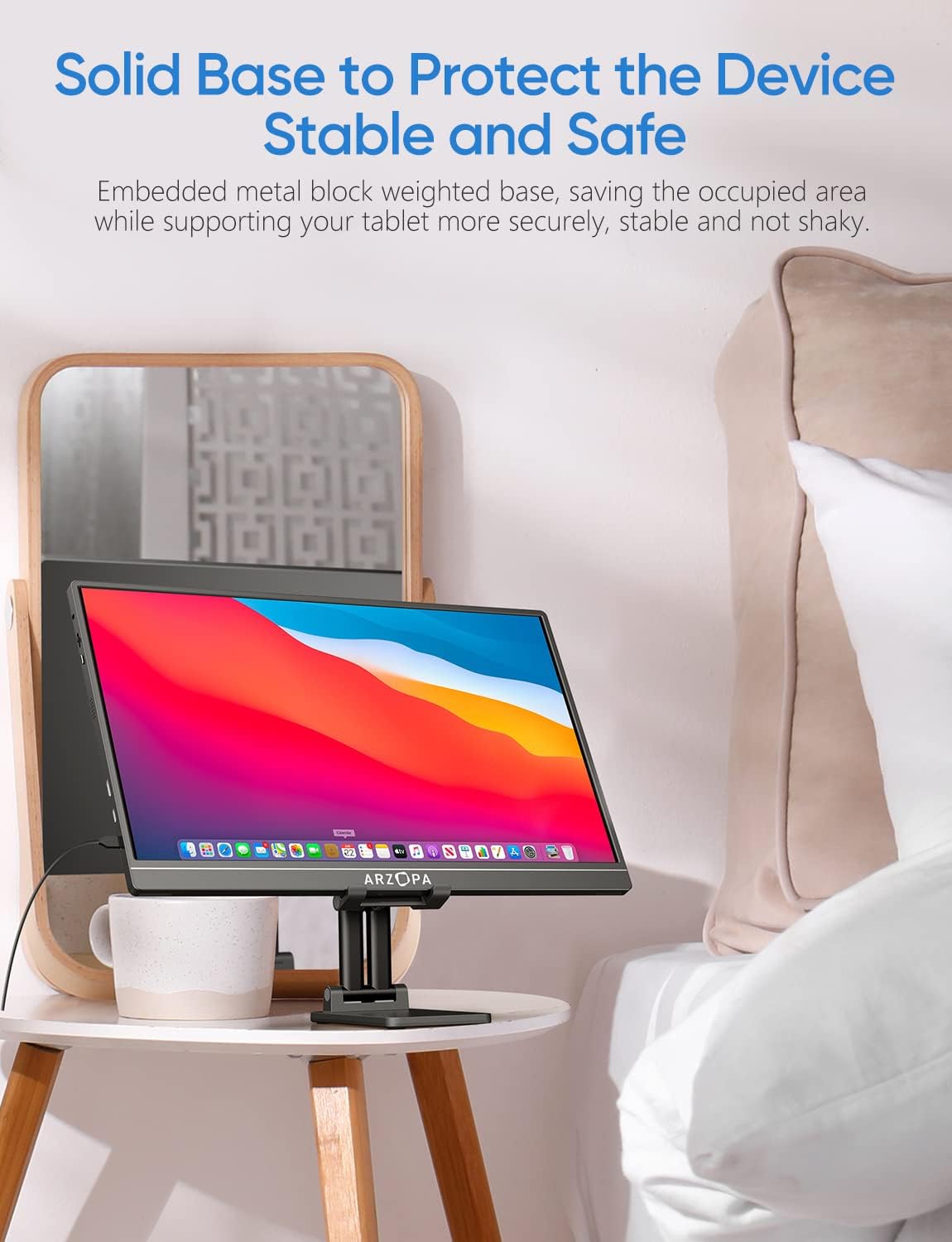 ARZOPA Cell Phone Stand, Adjustable Phone Holder for Desk, Foldable Design, Compatible with iPhone, iPad, Surface Pro