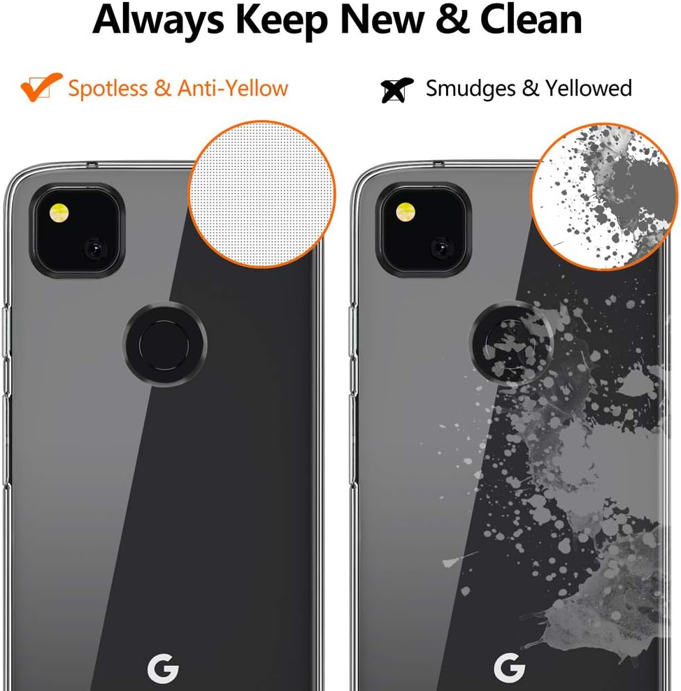 SNOSHO Slim Thin Soft Skin Silicone Case for Google Pixel 4a, Anti-Scratch Shockproof Cover, Crystal Clear