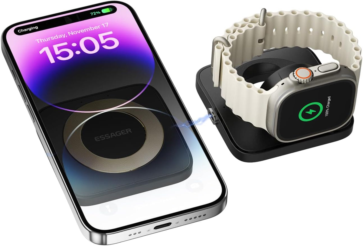 ?????????????? 2 in 1 Magnetic Detachable Wireless Charging Station for Apple, Compatible with iPhone 15/14/13/12