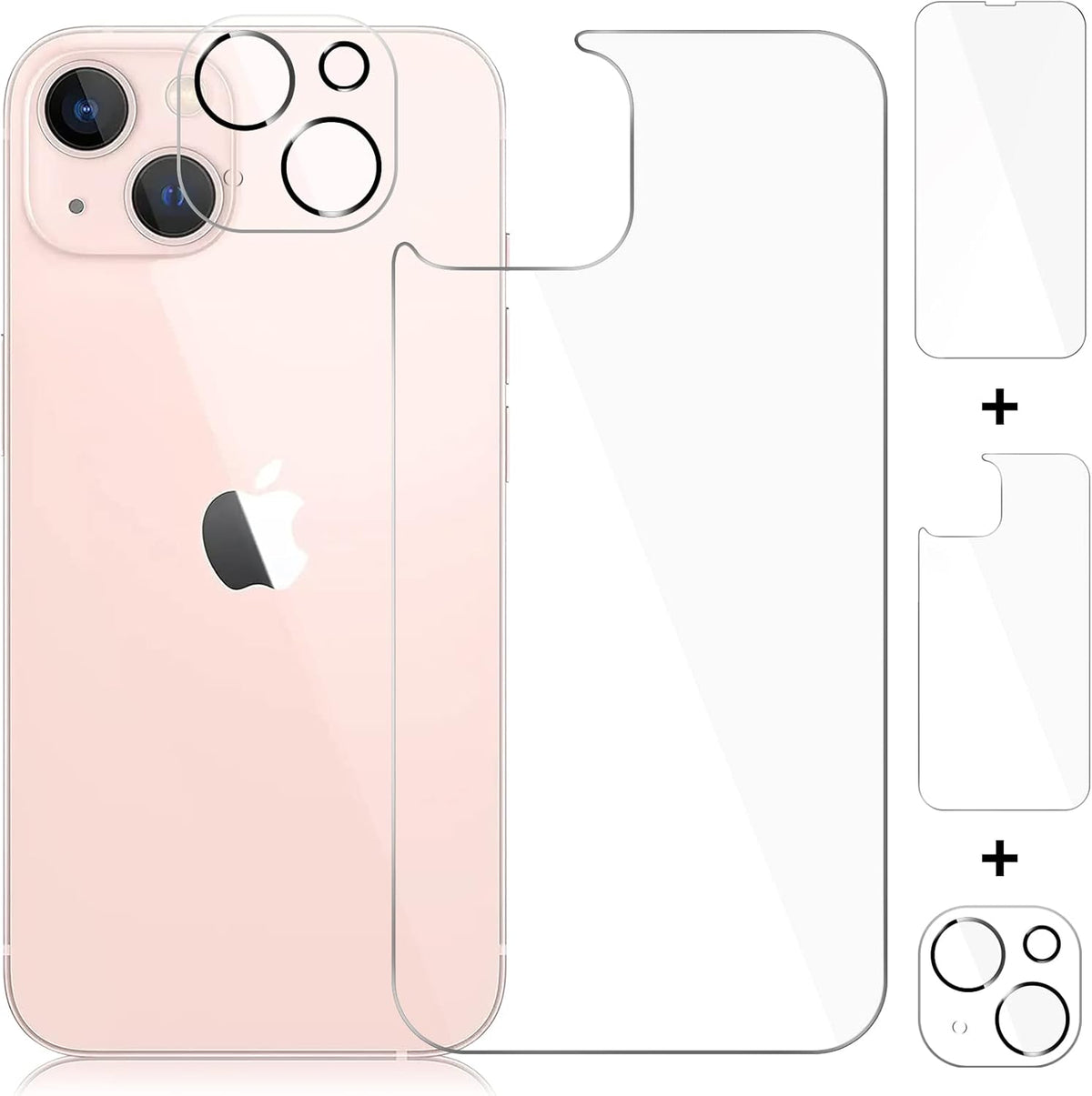 [3 Pack] Screen Protector for iPhone 13, Tempered Glass Front and Back Protector, iPhone 13 Camera Protector