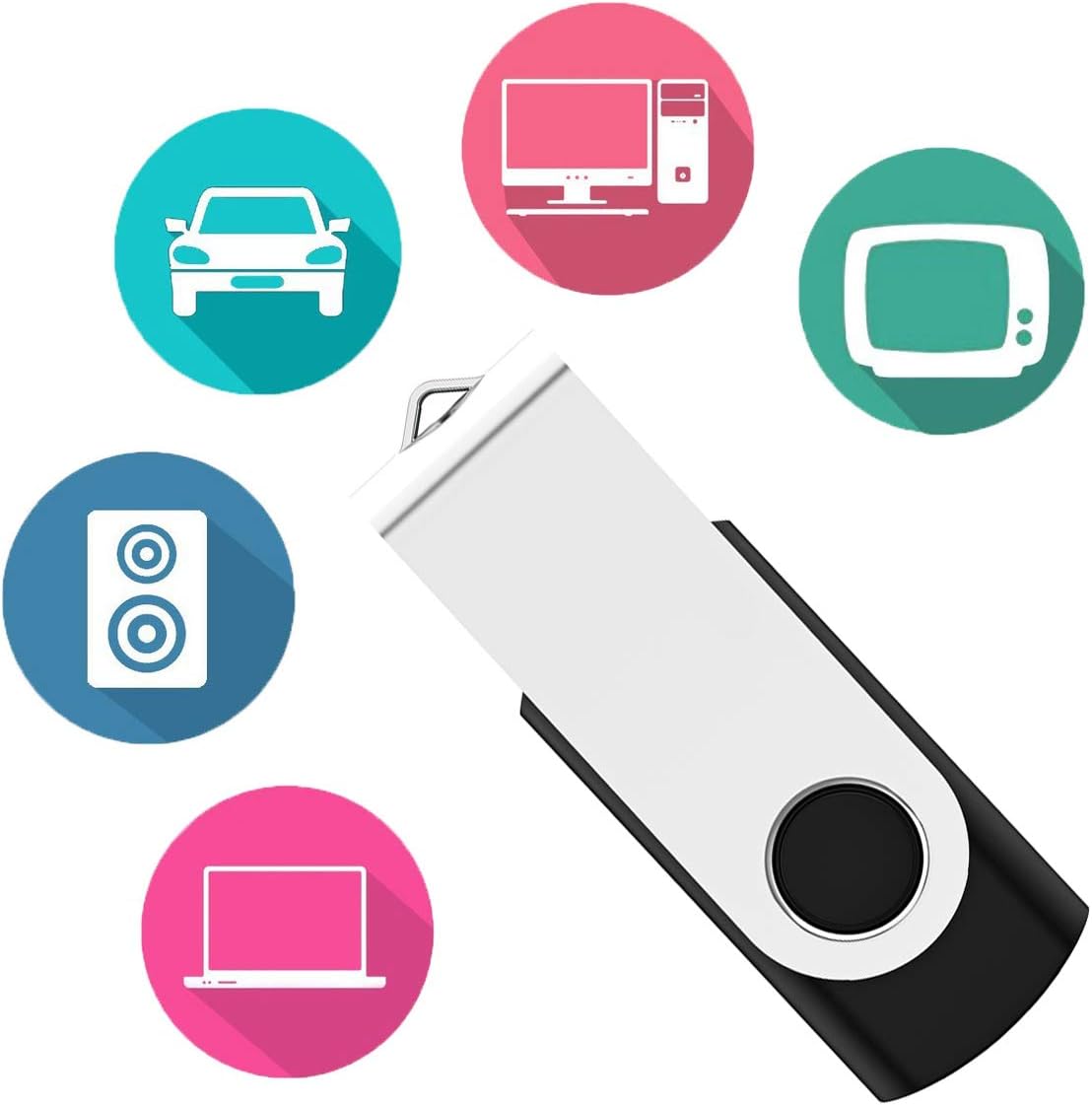 USB Flash Drive 128MB 100 Pack, Bulk USB 2.0 Thumb Drives Swivel Memory Stick Jump Drive Pen Drive,128MB 100 Pieces