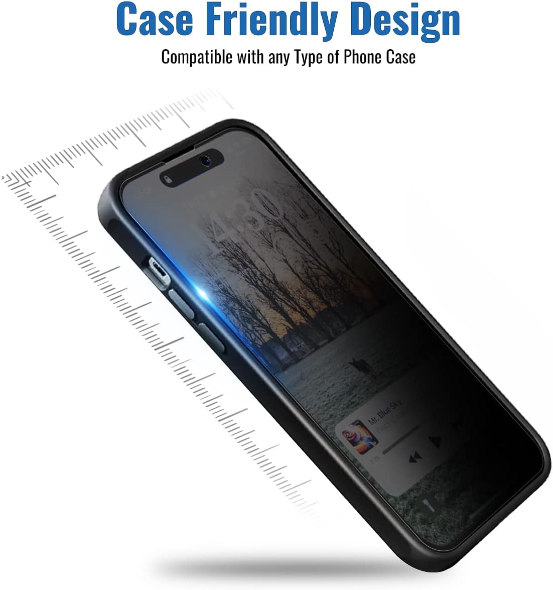 3 Pack Privacy Screen Protector for iPhone 14 Pro Max [6.7 inch] - 9H Anti-Scratch, Case Friendly, Dynamic Island