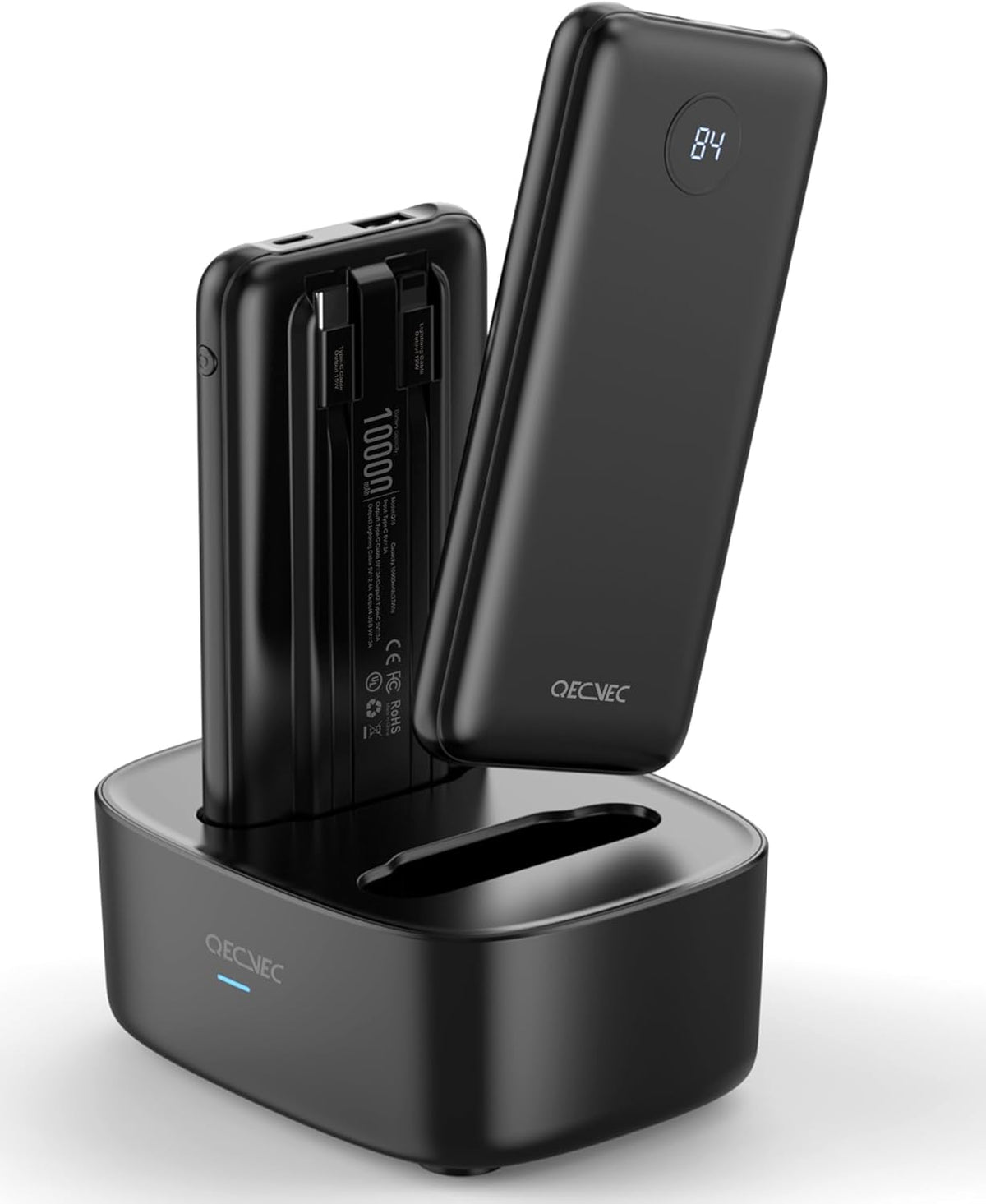 Portable Charger, 2-Pack 10000mAh Power Banks, 15W Fast Charging Battery Pack with Cords for iPhone, Galaxy, Pixel