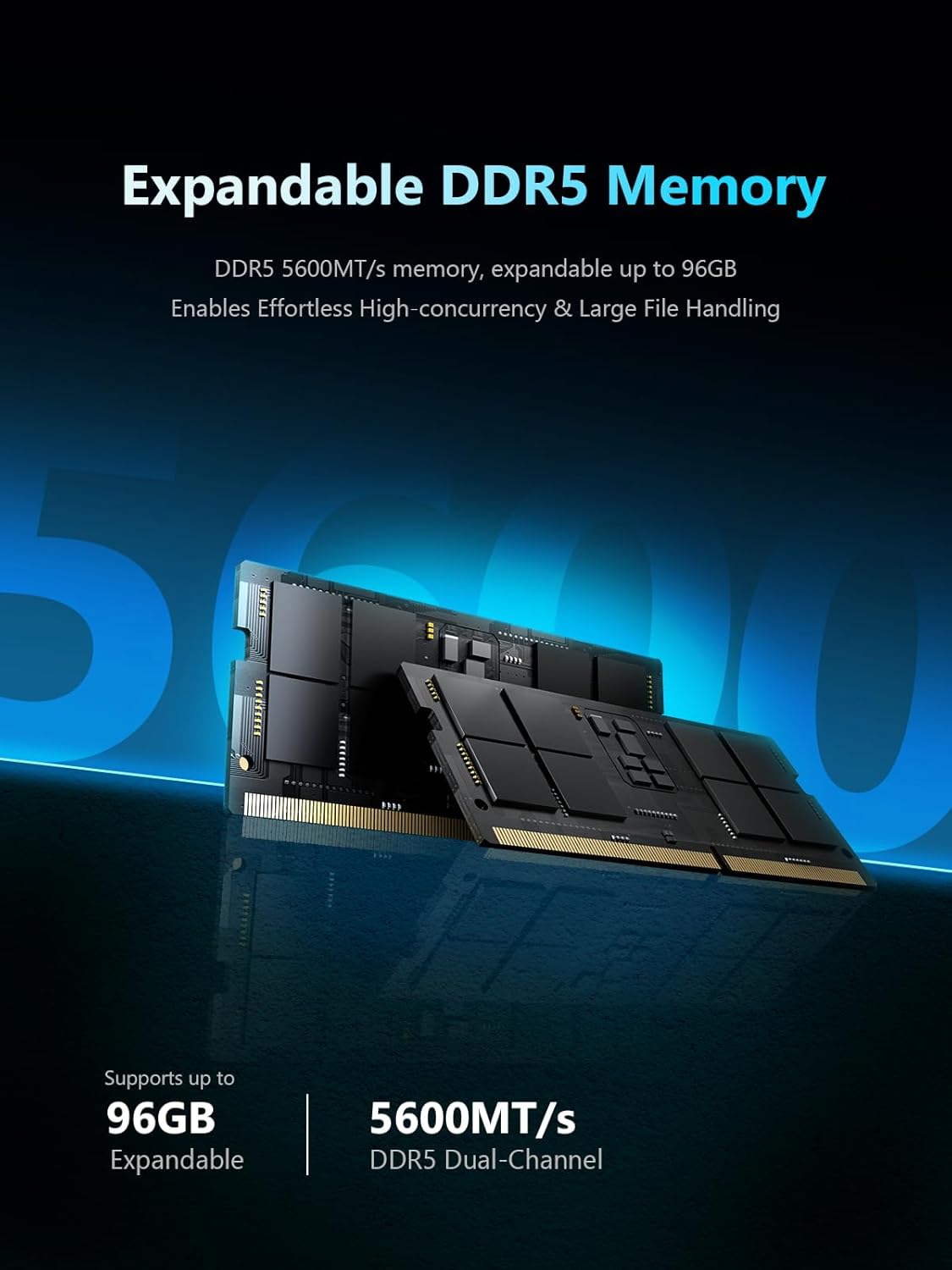 MINISFORUM N5 Pro-P370 5-Bay Desktop NAS(0+128GB), AMD Ryzen AI 9 HX Pro 370 12C/24T Up to 5.1GHz, 10GbE+5GbE, 3× M.2/U.2, OCuLink, HDMI/2 x USB4 4K 144Hz, PCIe ×16, MinisCloud OS
