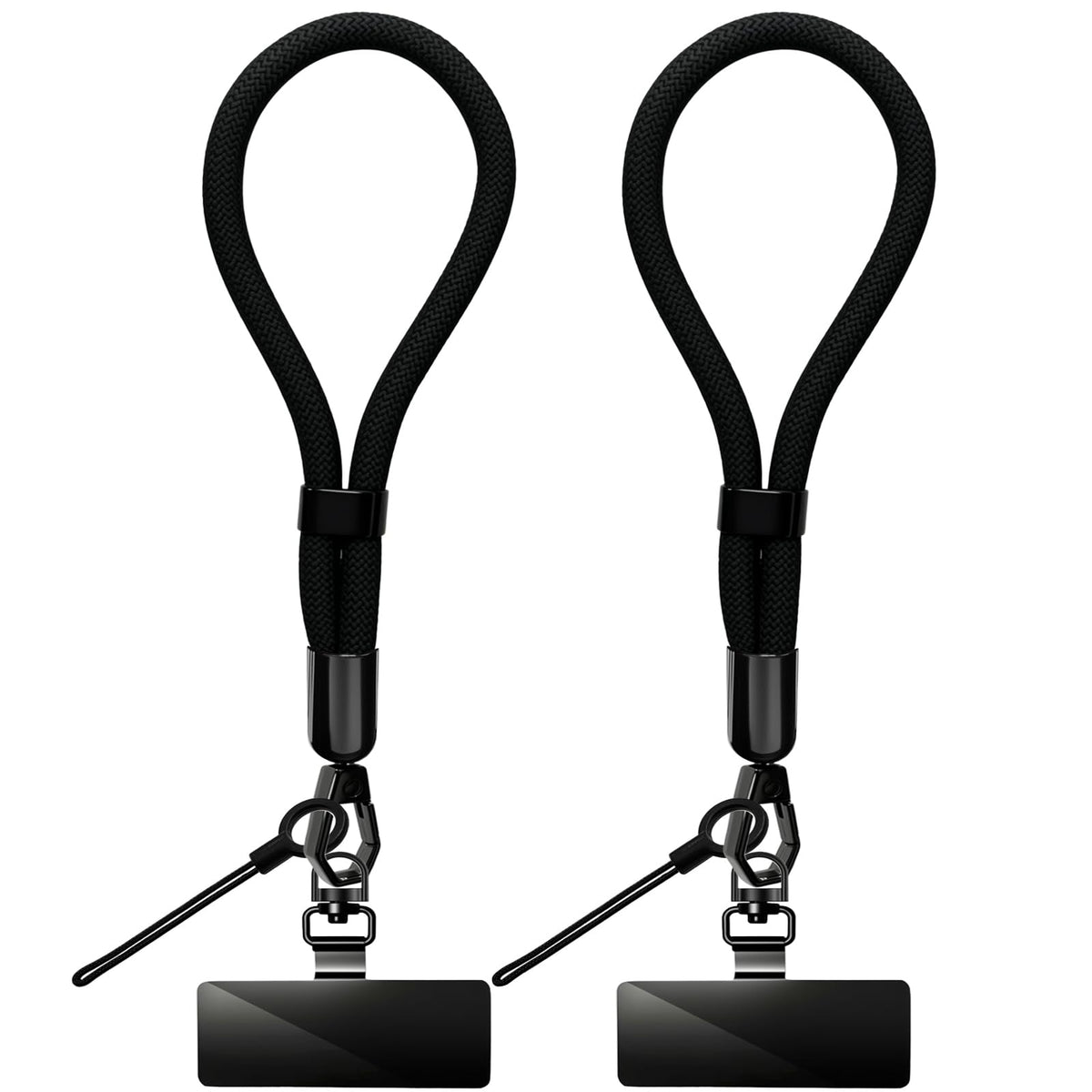 Yudaky Phone Lanyard, 2 Pack Adjustable Cell Phone Lanyard Hand Phone Wrist Strap with Tether Tabs for Smartphones (Black)