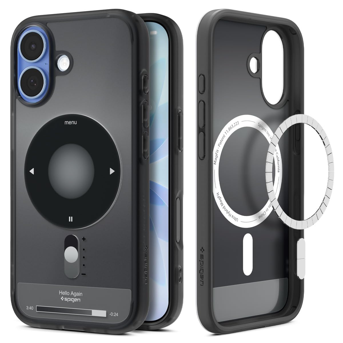 Spigen Ultra Hybrid Magfit Direct Digital Printing Case For Iphone 17 [Custom Design][Compatible With Magsafe] - Classic Black