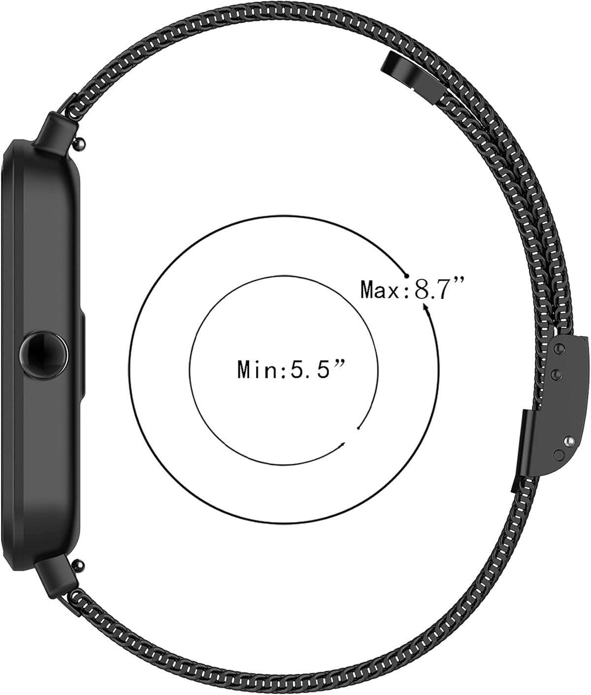 Chofit Metal Mesh Stainless Steel Loop Compatible with OTOSAGOW Watch Band LW77, Adjustable Replacement Strap