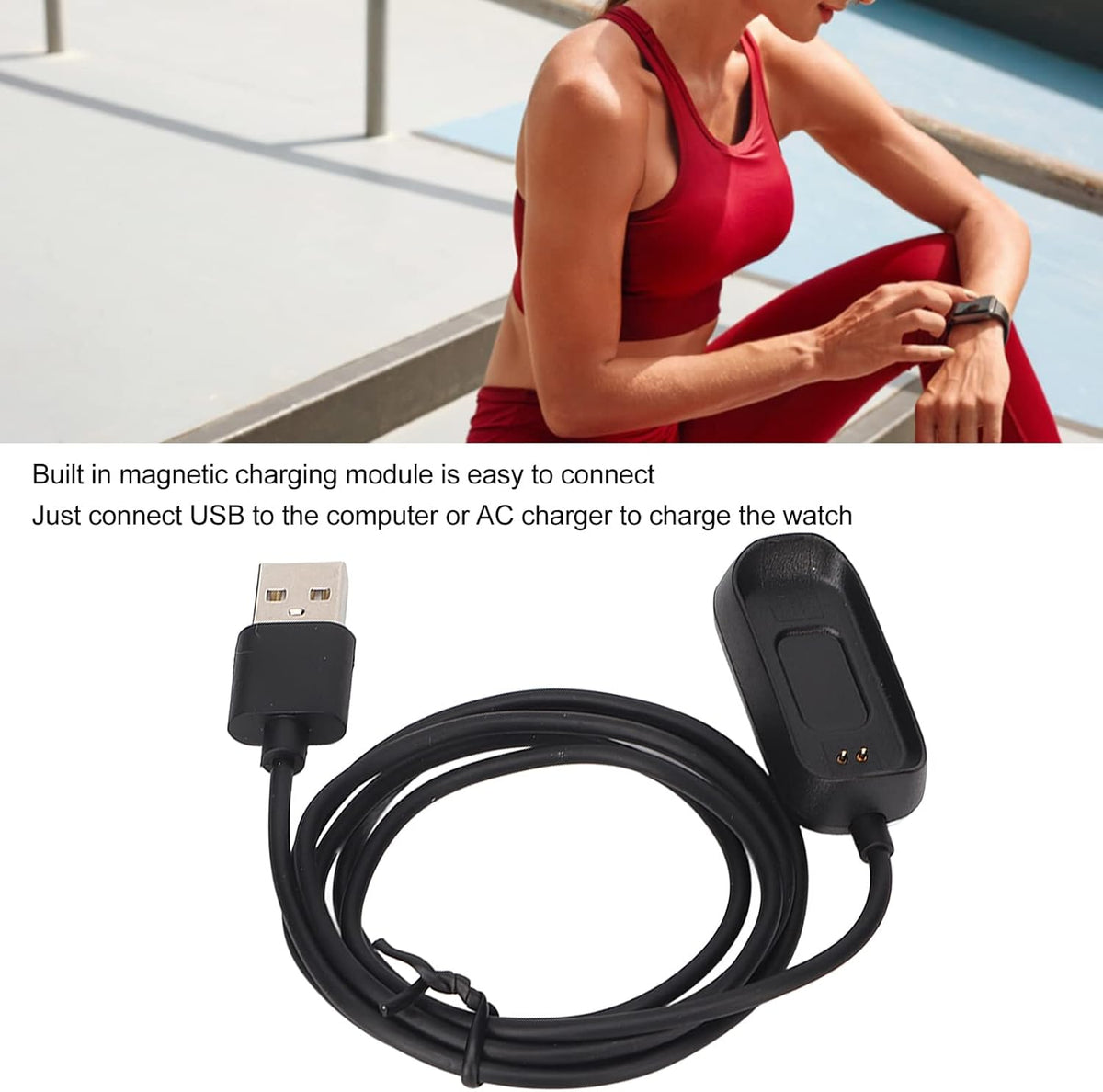 Charger for Oppo Band Style SpO2, Portable USB Magnetic Charger Cord with Short Circuit and Overload Protection