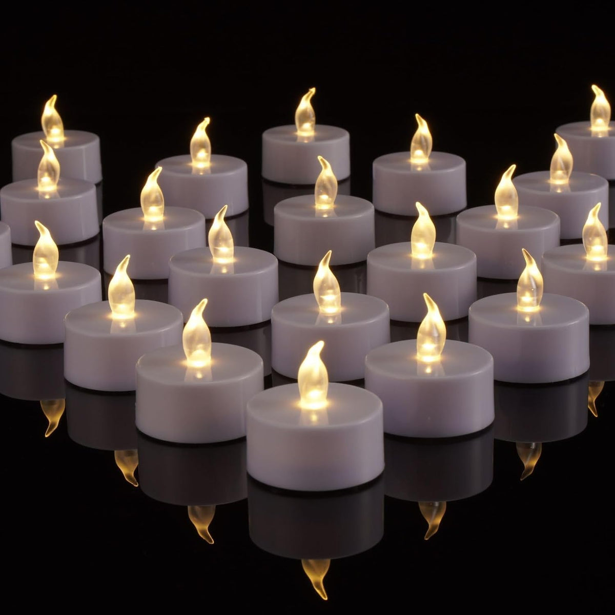 Tslvic Led Battery Tea Light Candle - 100 Pack Flameless Candles Realistic And Bright Flickering Tealight Long Lasting 200 Hours