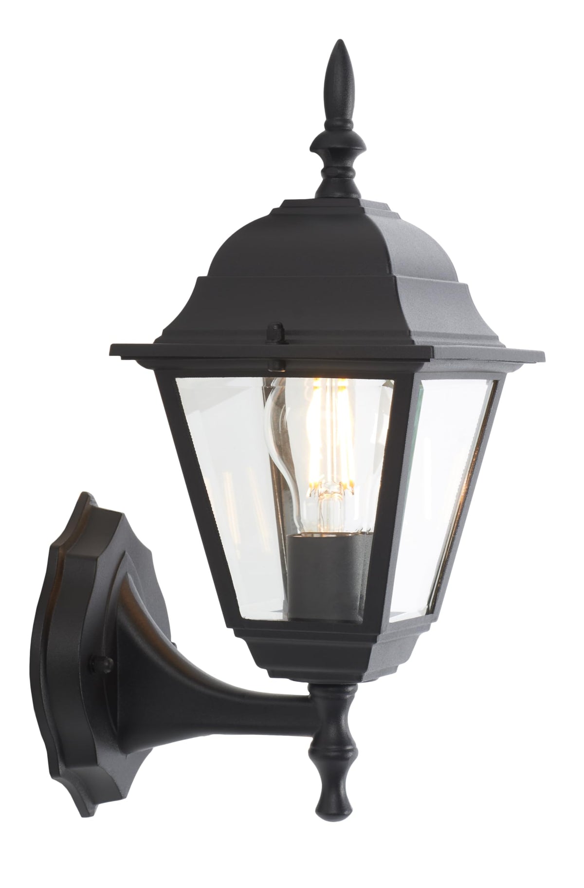 SAFAVIEH Lighting Collection Rhion Black Outdoor Wall Sconce Set of 2 Light Fixture (LED Bulbs Included)
