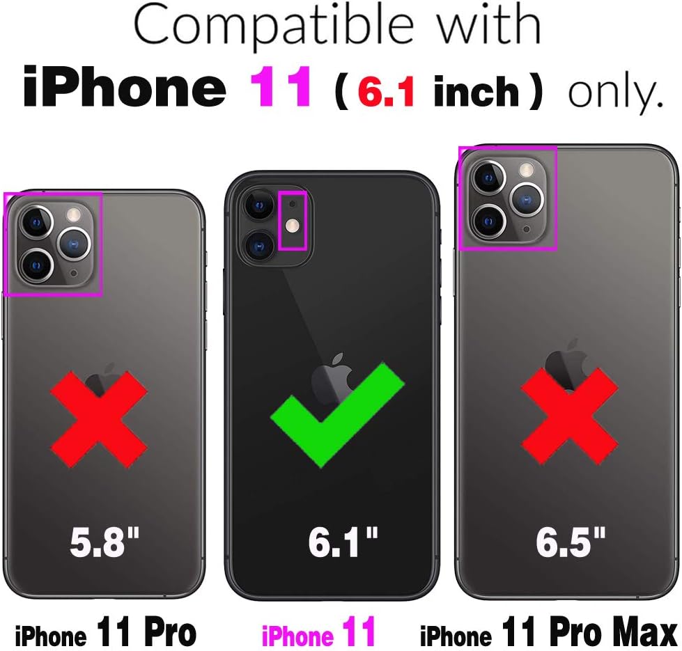 Asuwish Compatible with iPhone 11 Wallet Case, Tempered Glass Screen Protector, Flower Leather Flip Card Holder
