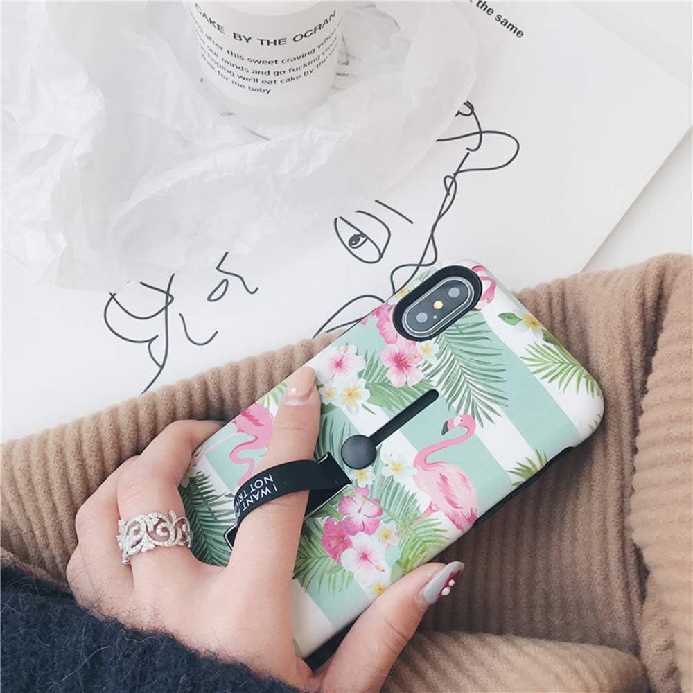Compatible with iPhone XR Case, 3D Embossed Pink Flowers Gray Shell Design, Rugged Shockproof Case (Flamingo)