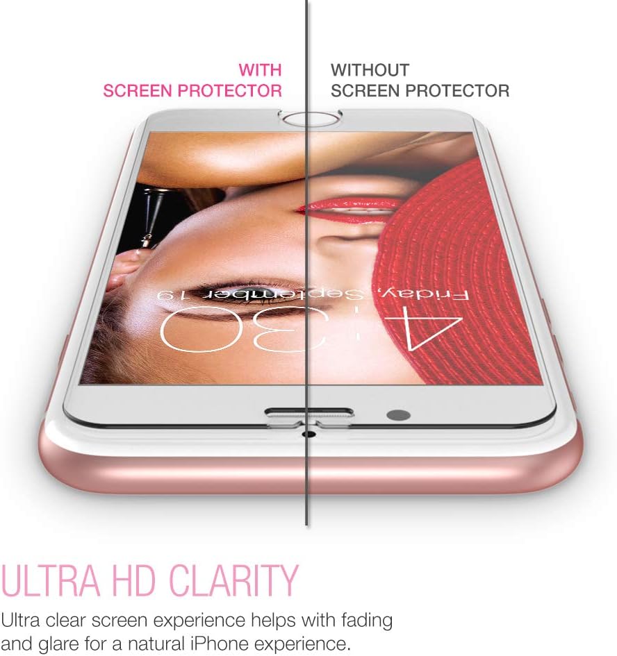3-Pack Tempered Glass Screen Protector for iPhone 8 Plus, iPhone 7 Plus, Case Friendly Glass Film