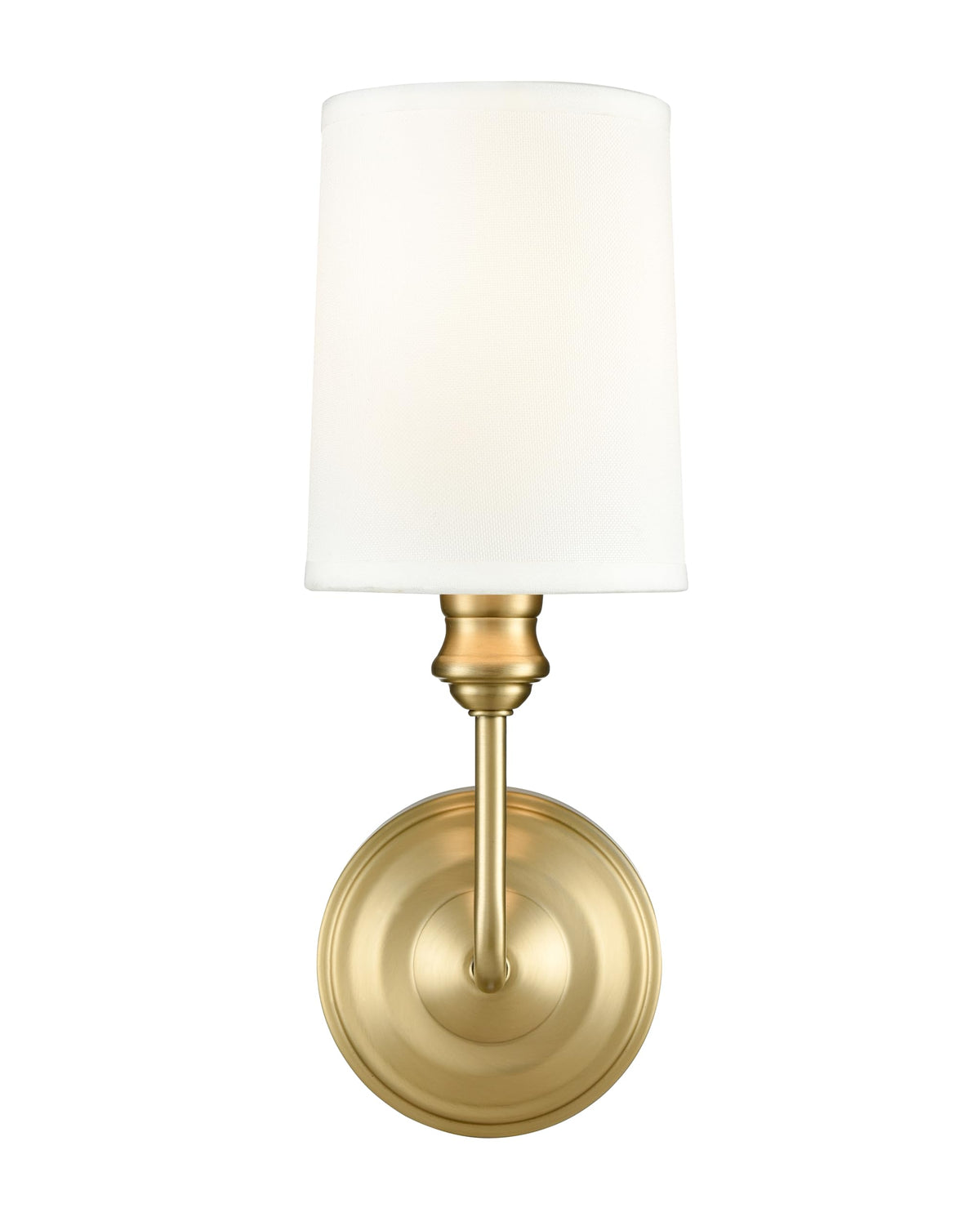 ML Lighting | Leena Collection | 99801-VB | Indoor 1 Light Wall Sconce in Vintage Brass with White Fabric Shade | Elegant and Versatile Design for Any