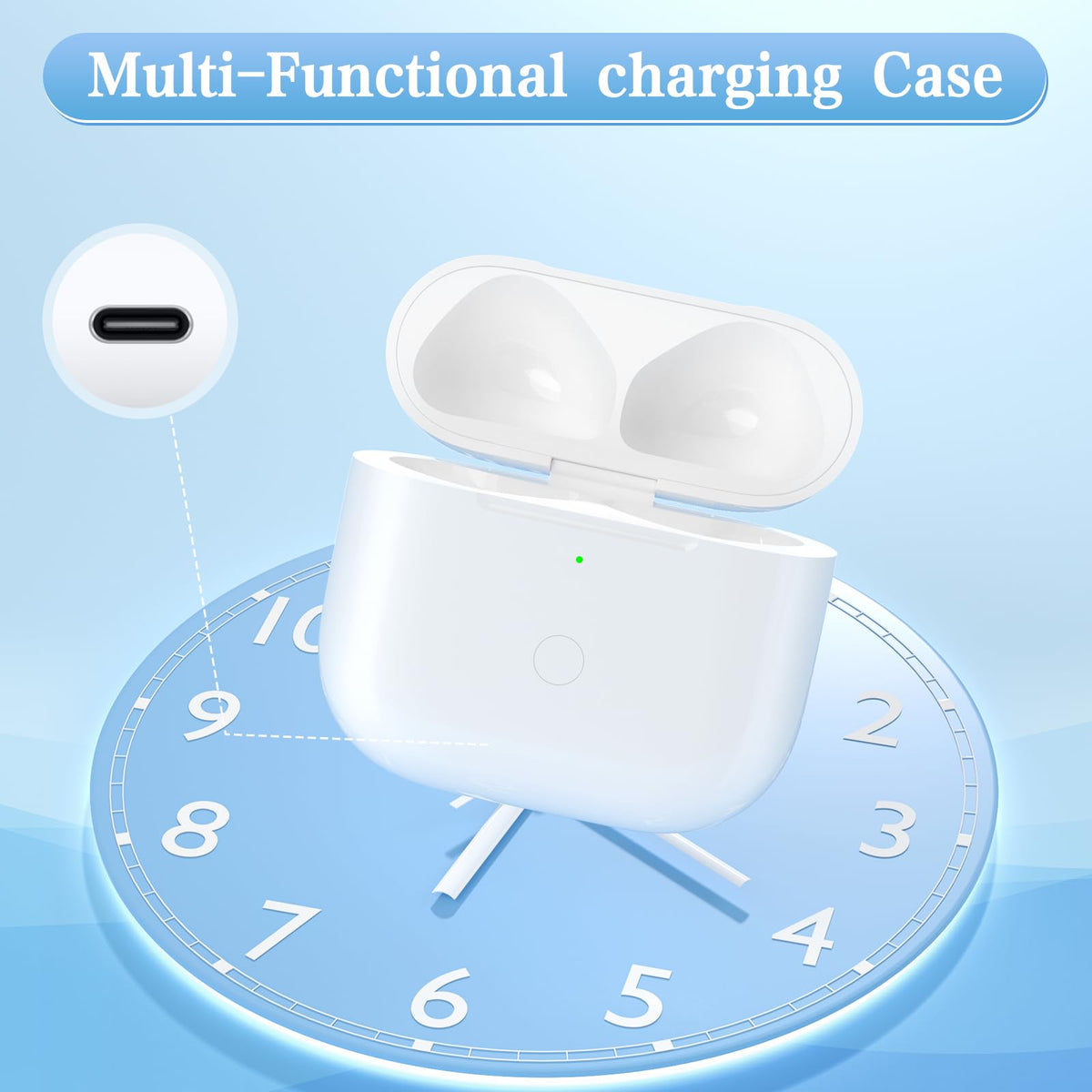 Replacement Wireless Charge Case for AirPods 4rd Gen Charging Case, Wireless AirPod 4th Charging Cases with AirPod 4rd Generation Charger Cases