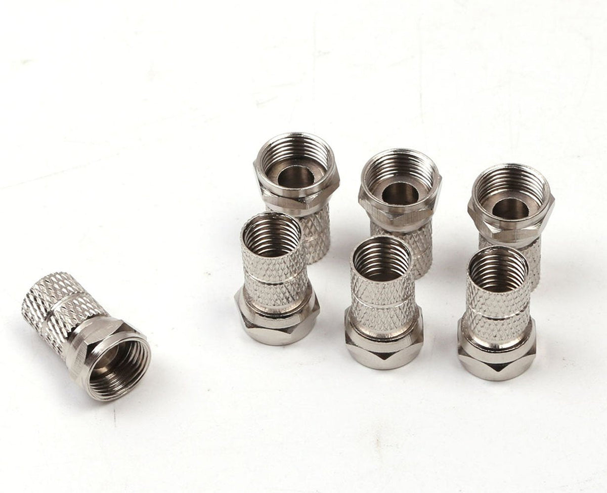 PENTA ANGEL RG6 F-Type Twist-On Coaxial Cable Connector Adapter Plug, 6PCS (Silver)