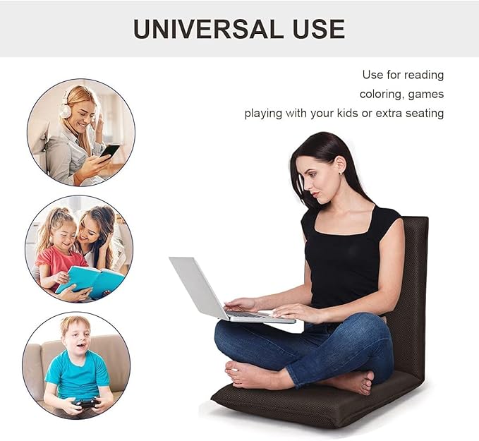 S AFSTAR Adjustable Floor Chair Set of 2 Cushioned Lounger Recliner with 6-Position Comfortable Back Support &amp Thick Padded Lazy Sofa Floor Gaming Chair Floor Seat for Gaming Reading Meditation