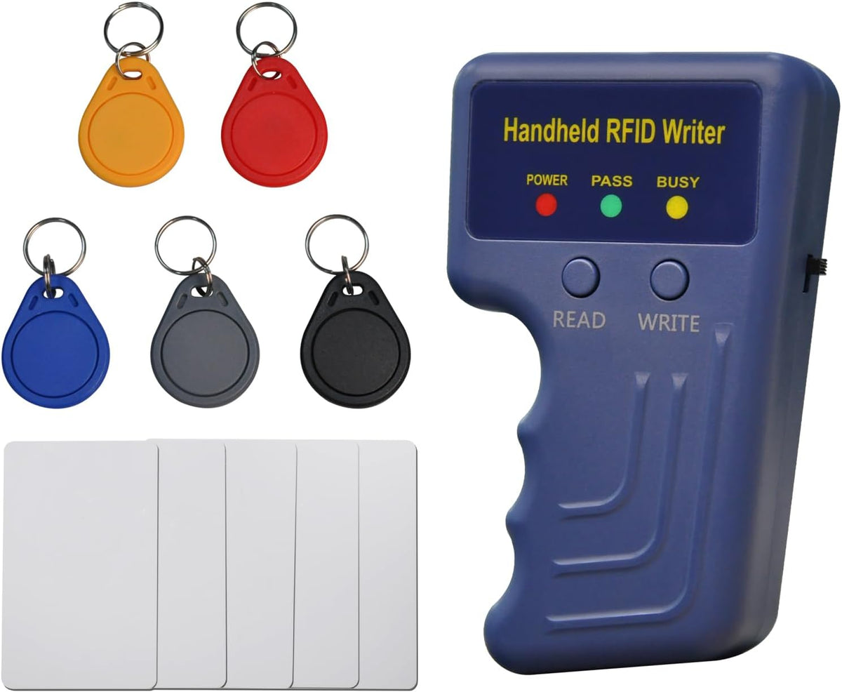 HETYY 125KHz 125KHz ID,HID,AWID+5pcs RFID Reader Writer,hanndheld RFID Copier,ID Card duplicator for writable Key fobs