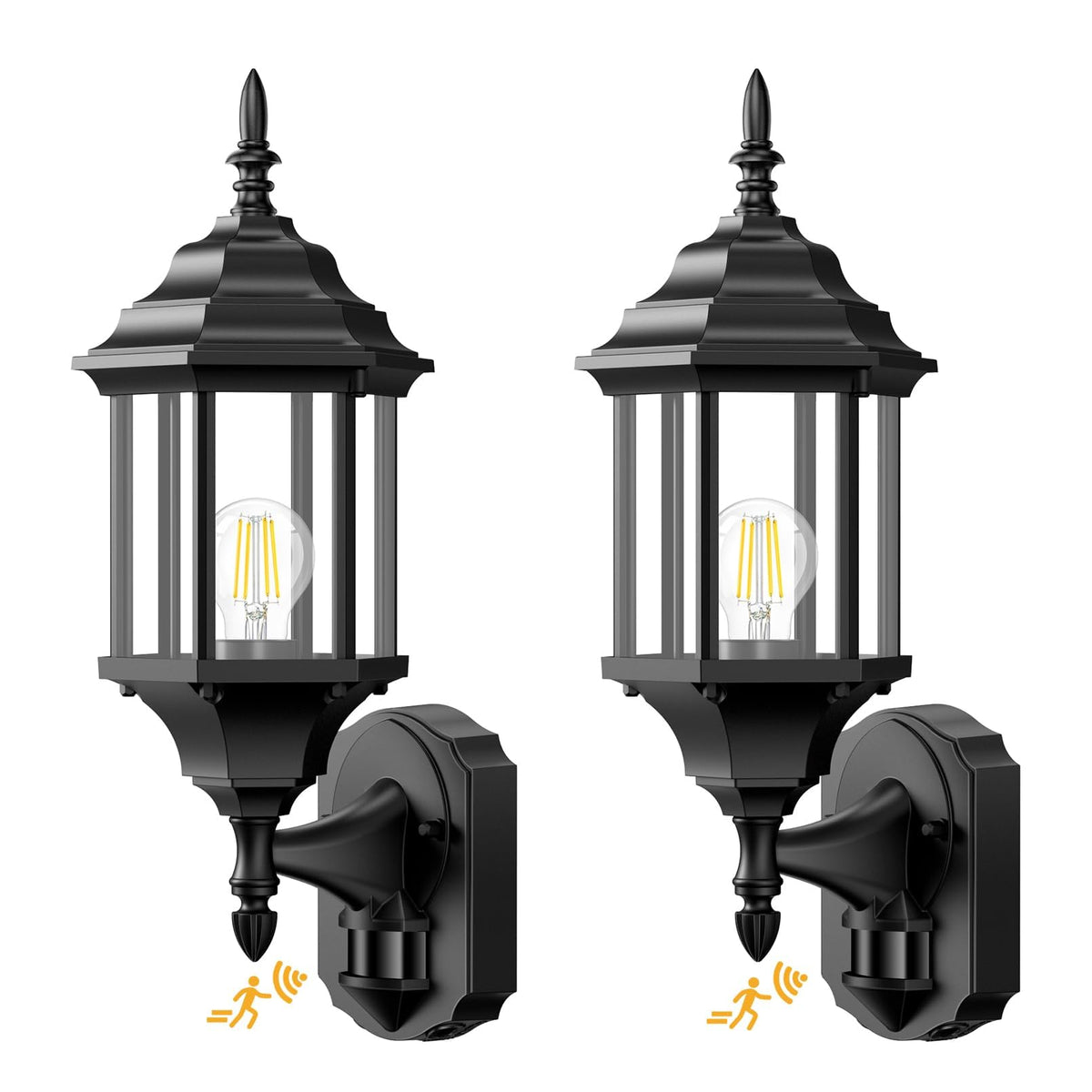 Redluck Motion Sensor Outdoor Lights, 2 Pack 16 inch Dusk to Dawn Outside Porch Lights, Waterproof Anti-Rust Aluminum Outdoor Wall Lights Exterior