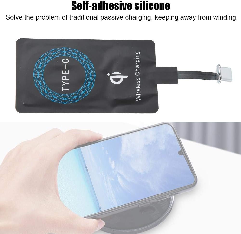 2PCS Universal Ultra Slim Type C Wireless Charger Receiver Module, Qi Receiver for Type C Mobile Phones