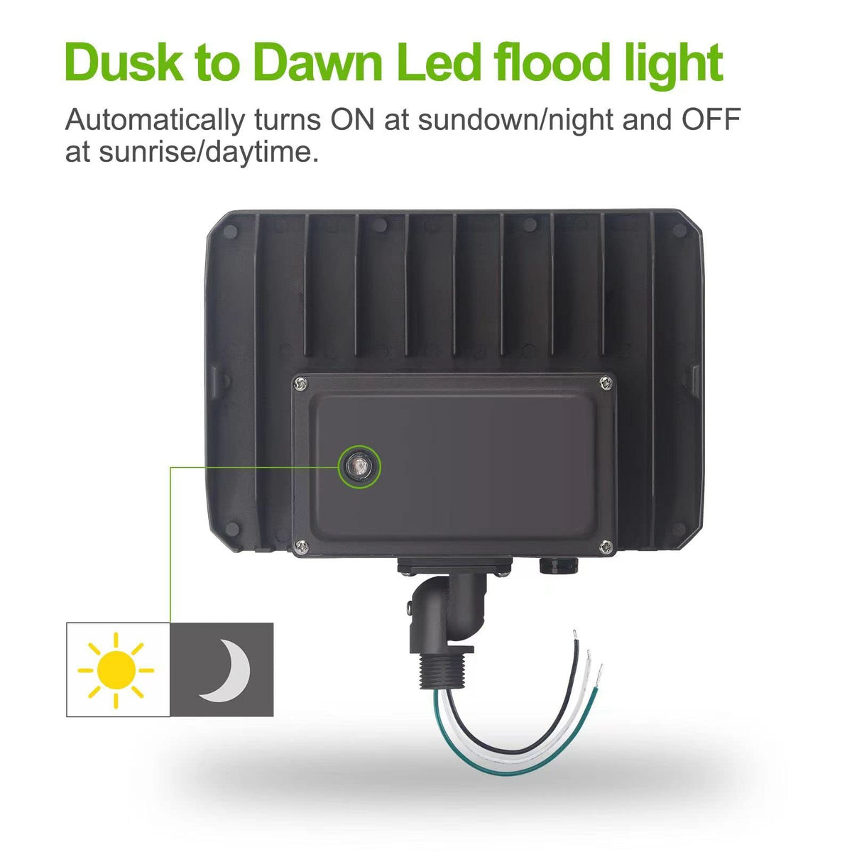Paktonvo 100W LED Flood Light with Knuckle, Outdoor Flood Light Dusk to Dawn Photocell 5000K 14000lm AC100-277V Equivalent 1000W, ETL Waterproof Wall