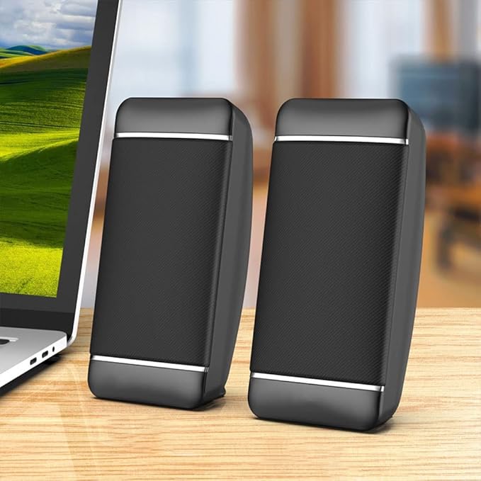 Computer Speakers Mini Speaker with USB Powered 3.5 mm AUX-in Portable Speaker for Computer Laptop Notebook Desktop (Color : White)
