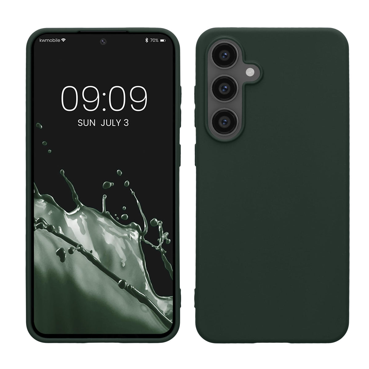 Kwmobile Case Compatible With Samsung Galaxy S24 Fe Case - Soft Slim Protective Tpu Silicone Cover - Moss Green