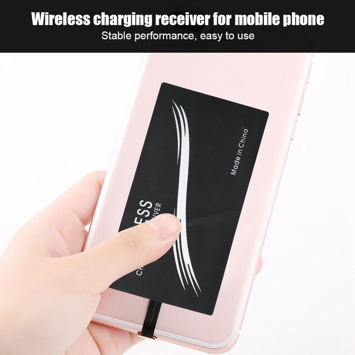 2PCS Thin Wireless Charging Receiver, Universal Type C Wireless Charger Adapters for All Cell Phone Models