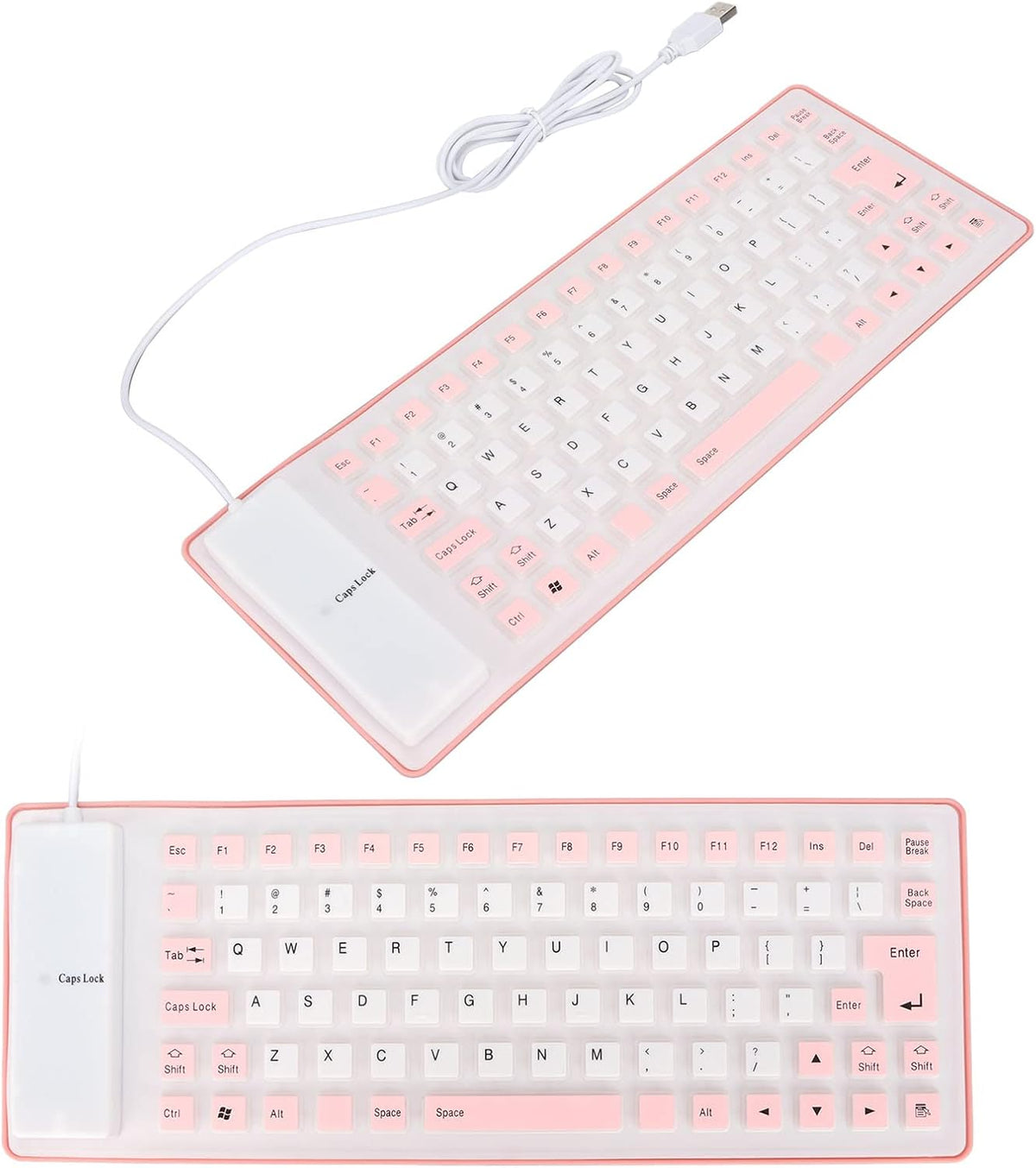 Silicone Keyboard, Foldable Flexible USB Wired Gaming Keyboard, 85 Keys, Fully Sealed Design, Waterproof, Dustproof