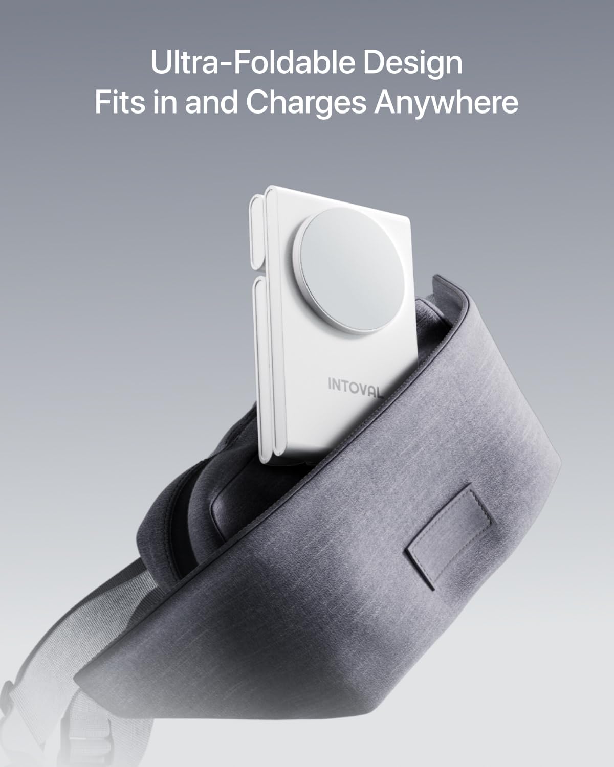 Intoval 3-in-1 Magnetic Charging Station, Travel Foldable Charging Dock for Magsafe iPhone 16 to 12(Plus/Pro/Pro Max), Apple Watch and AirPods, Desk and Bedside Trio Magnetic Stand (M5, White)