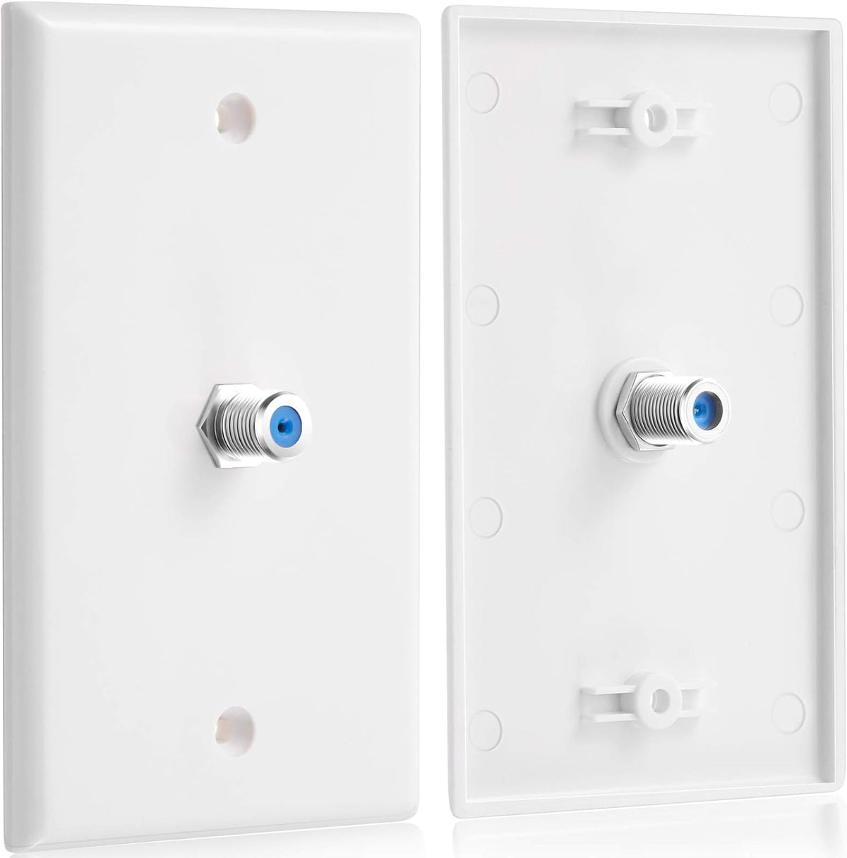 1-Port TV Cable Wall Jack F Connector Coax Video Jack Single Gang Wall Plates (Blue, 16 Pcs)