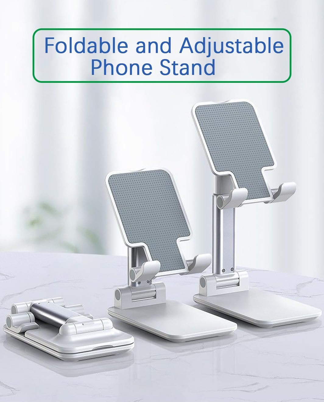 Cell Phone Stand for Desk, Anti-Slip Phone Holder Compatible with iPhone 15 14 13 12 Mini 11 Pro Xs Max XR X (White)