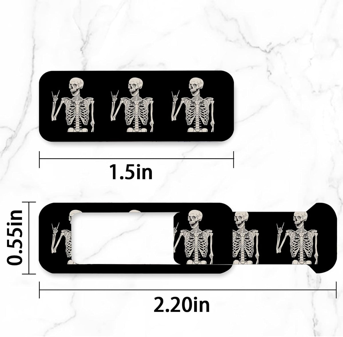 Webcam Cover, 3 Pieces, Laptop Camera Cover, Privacy Shielding Capacity is Twice as Big as The Traditional, Suitable for Computer Mobile Phones, laptops, Tablets and so on (Skull)
