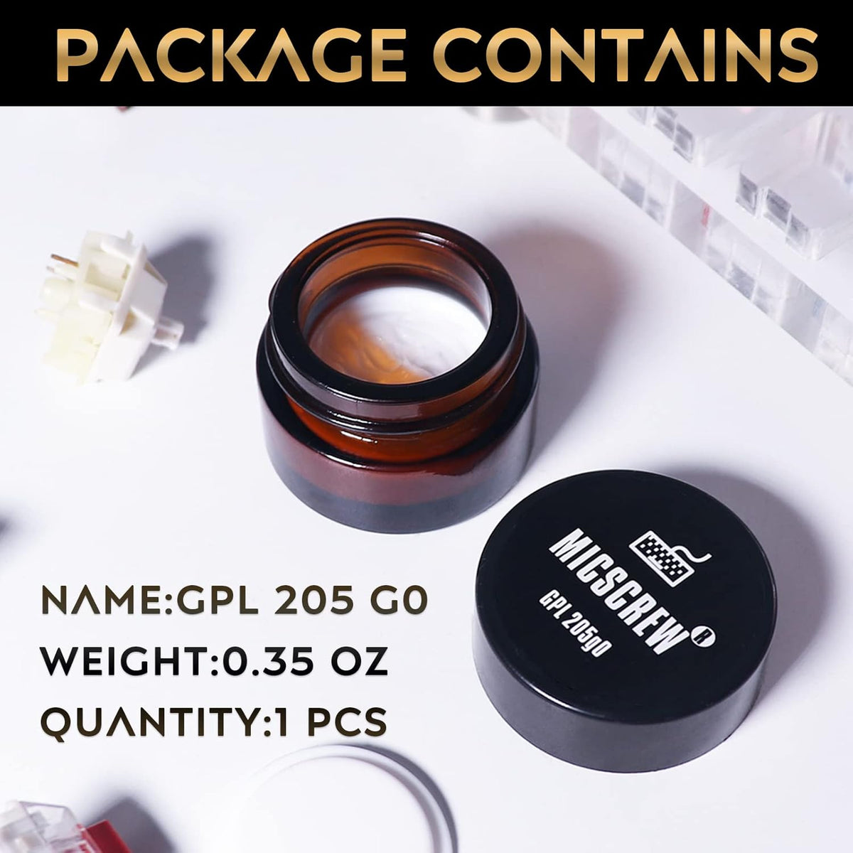 0.35OZ GPL 205G0 Keyboard Lube, Universal Keyboard Grease for Switches and Stabilizers, Fits Mechanical Keyboards