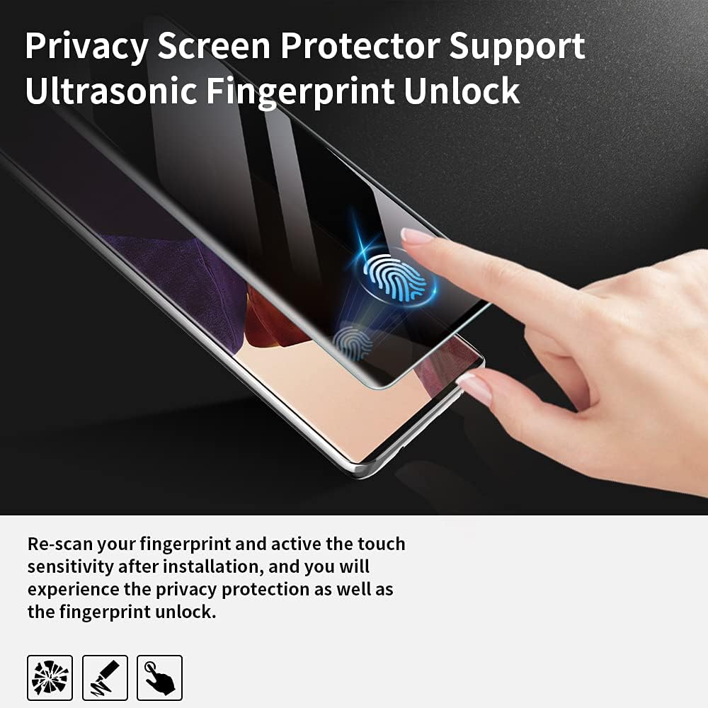 TOCOL 4 Pack Privacy Flexible Soft TPU Film Screen Protector for Samsung Galaxy Note 20 Ultra - Anti-Peeping.