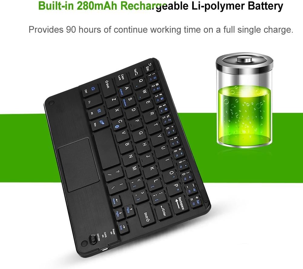 EBTOOLS Ultra Slim Bluetooth Keyboard, Mini Portable Bluetooth 3.0 Keyboard with Touchpad for Android/Windows