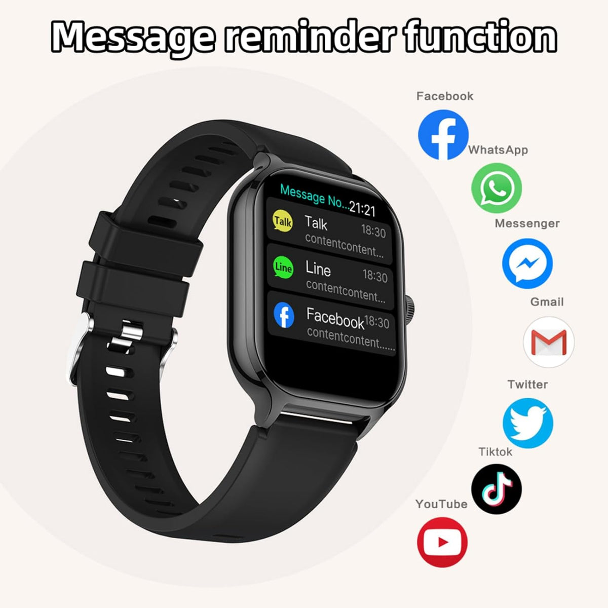 Smart Watch for Women Men, 2.01" IP67 Waterproof, Fitness Watch with Heart Rate Sleep Monitor, Steps Calories Counter