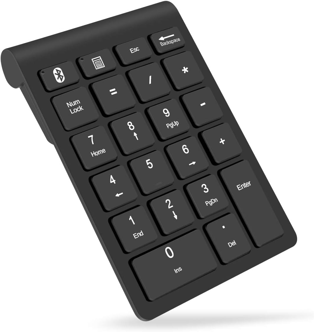 Foloda Bluetooth Wireless Number Pads, Portable 22 Keys Numeric Keypad for Laptop, PC