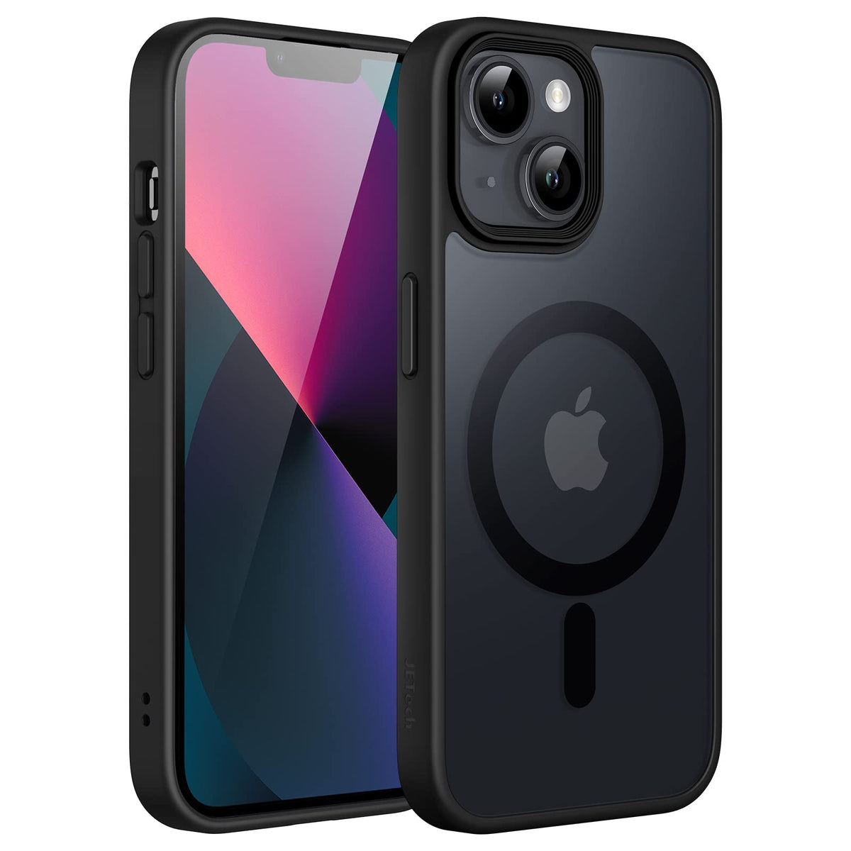 Jetech Magnetic Case For Iphone 13 6.1-Inch Compatible With Magsafe, Translucent Matte Back Slim Shockproof Phone Cover (Black)